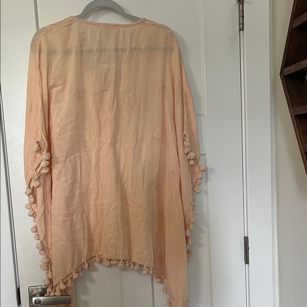Lovestitch Peach Lace-Up Blouse - Picture 4 of 6